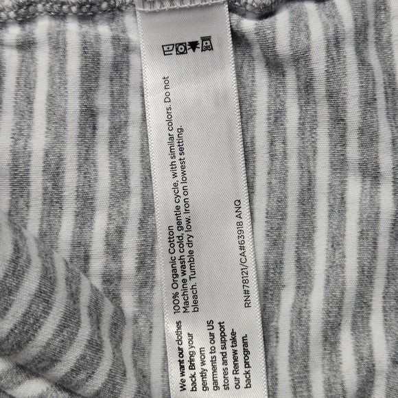 Eileen Fisher Dress Womens Medium Gray Stripe Organic Cotton TShirt Knit Casual - Picture 5 of 9